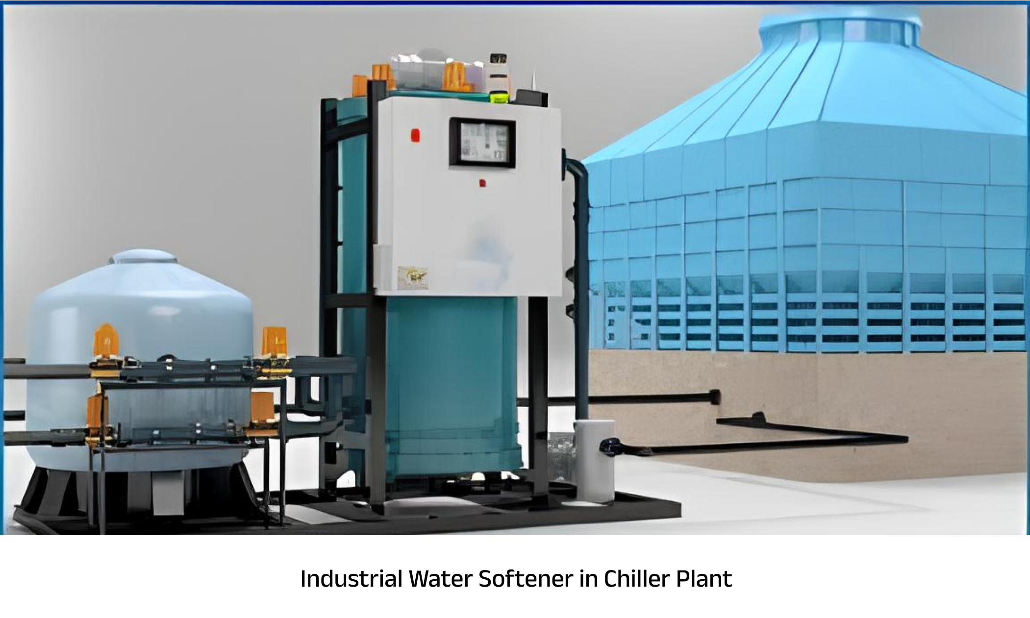 Industrial water softener in chiller plant